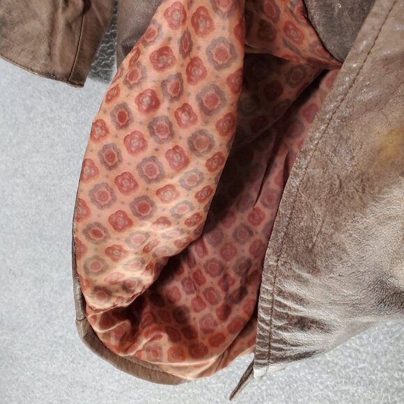 Lepegro Women Jacket 38 Tan Vintage‎ Leather Overcoat - Picture 9 of 11